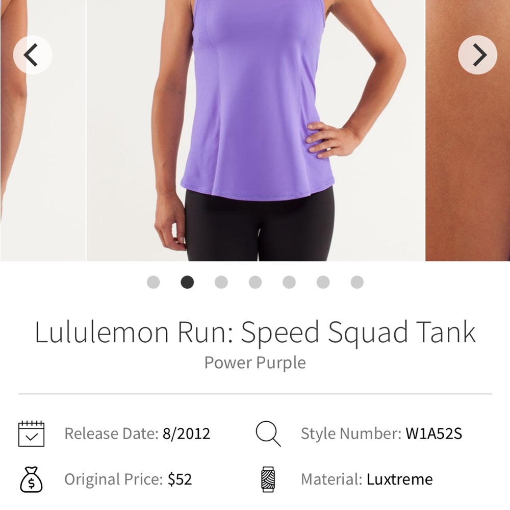 lululemon athletica Power Purple Tank Top